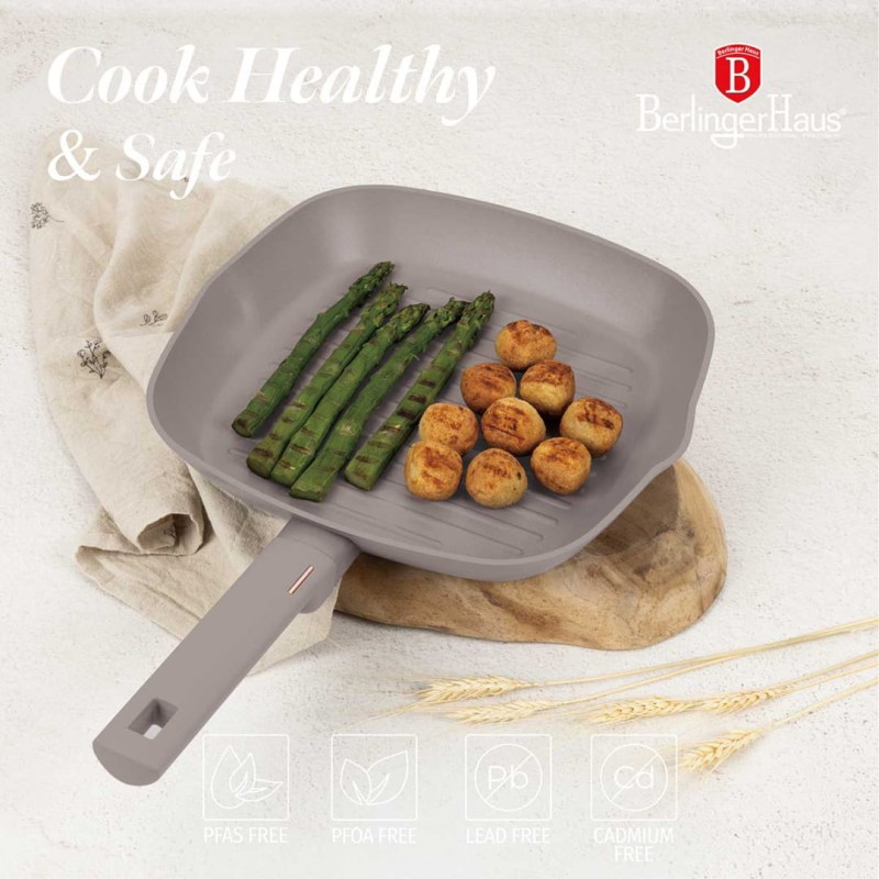 Patelnia grillowa z powłoką tytanową 28cm BERLINGER HAUS TAUPE