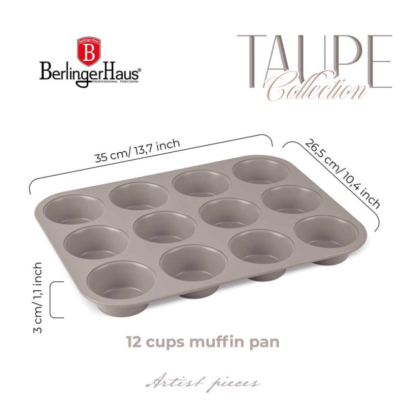 Forma do pieczenia z powłoką tytanową do muffinek 12 szt BERLINGER HAUS TAUPE