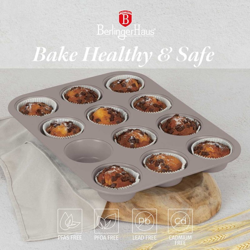 Forma do pieczenia z powłoką tytanową do muffinek 12 szt BERLINGER HAUS TAUPE