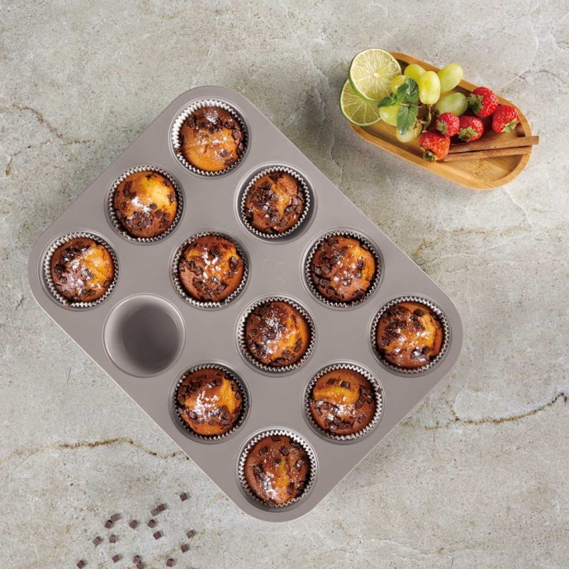 Forma do pieczenia z powłoką tytanową do muffinek 12 szt BERLINGER HAUS TAUPE