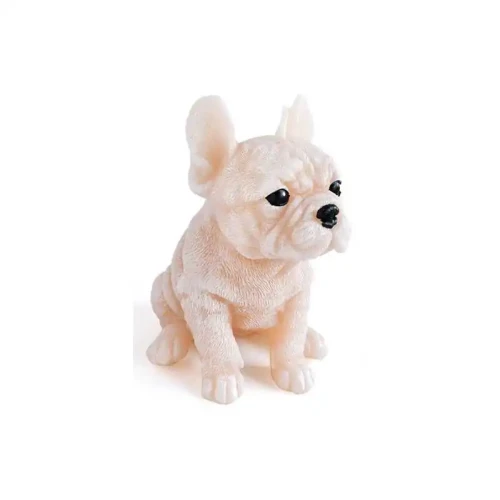 Świeca Figurka ANIMALS PIES BULDOG 11,5x15cm kremowa parafinowa