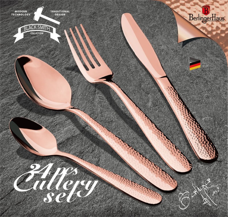 Sztućce zestaw sztućców 24 elem. BERLINGER HAUS ROSE GOLD
