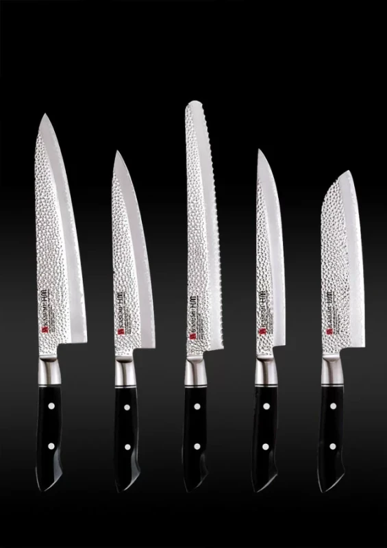Nóż Santoku mały kuty VG10 HM dł. 13 cm młotkowany