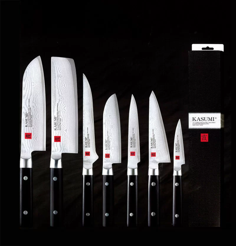 Nóż Santoku 18 cm ze stali damasceńskiej KASUMI