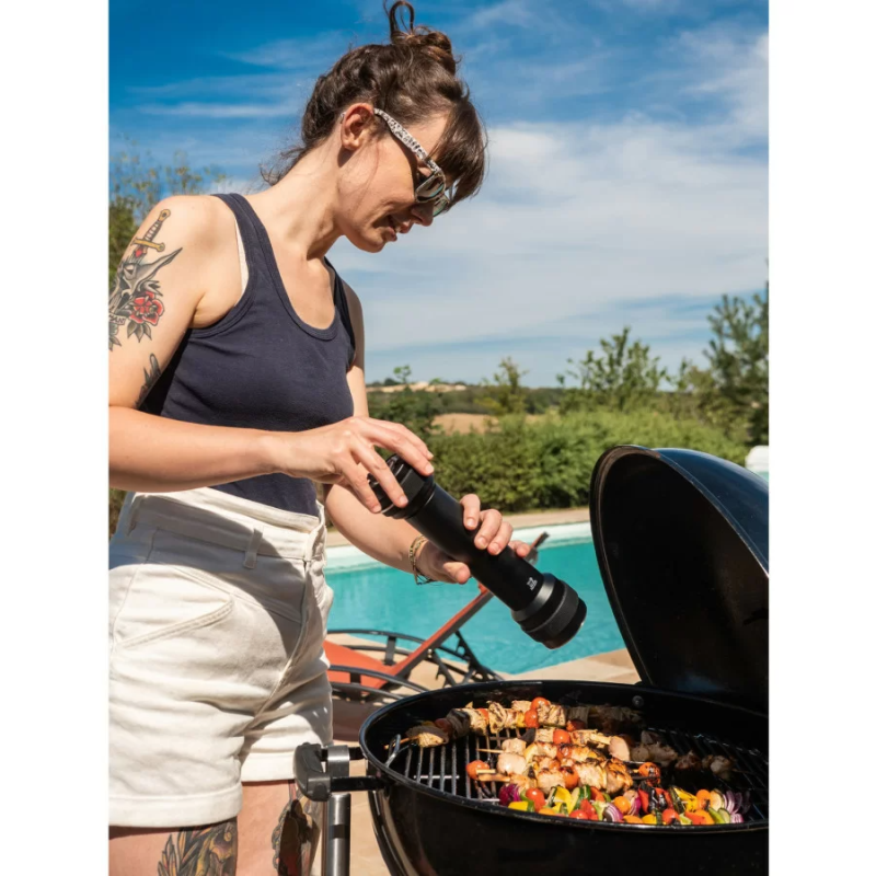 Młynek do pieprzu 30cm BBQ grafitowy z oświetleniem LED