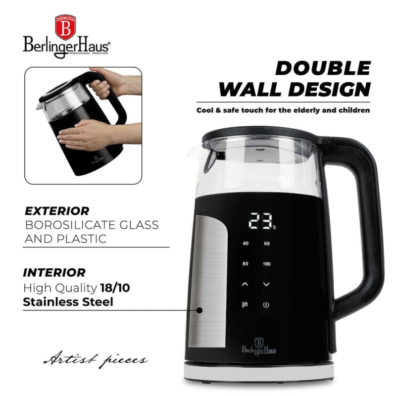 Czajnik elektryczny 1,7L BERLINGER HAUS MATTE BLACK