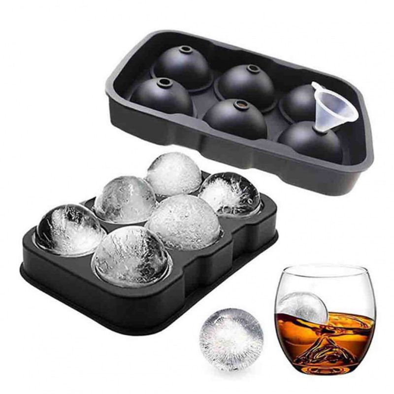Forma silikonowa 6 kul lodowych do drinków napojów wody