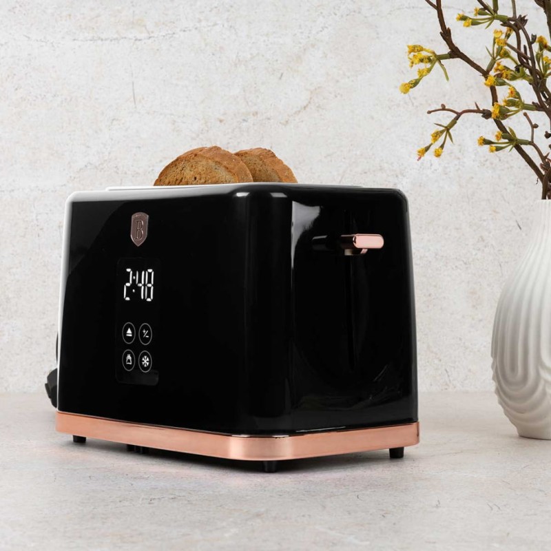 Czajnik elektryczny 1,7L + toster cyfrowy BERLINGER HAUS BLACK ROSE