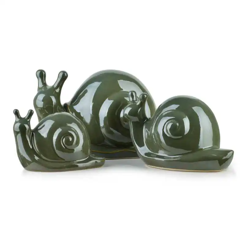 Figura ślimak ceramiczny 19x11x11cm MAVE GREEN
