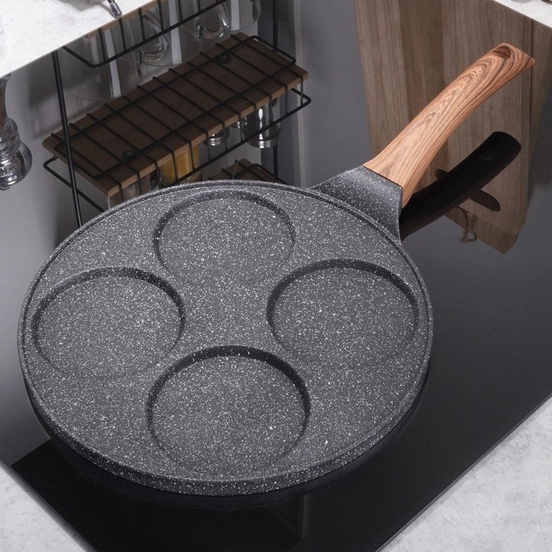 Patelnia z powłoką granitową do jajek placuszków 4x9,5cm BLACK&WOOD