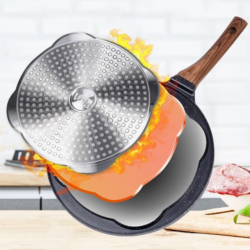 Patelnia z powłoką granitową do jajek placuszków 4x9,5cm BLACK&WOOD