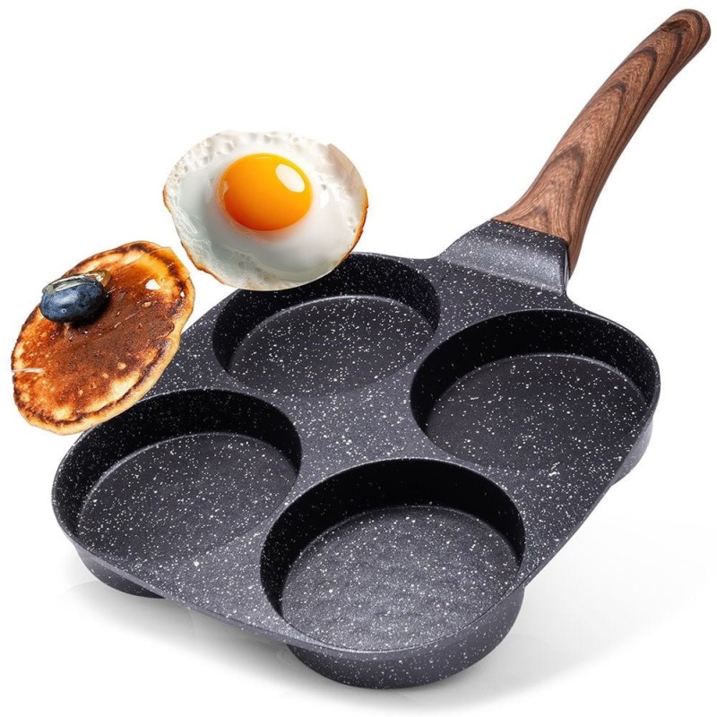 Patelnia z powłoką granitową do jajek placuszków burgerów 4x8,5 cm BLACK&WOOD