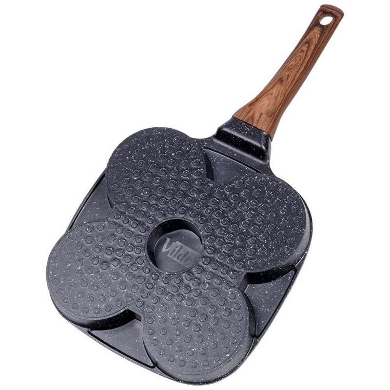 Patelnia z powłoką granitową do jajek placuszków burgerów 4x8,5 cm BLACK&WOOD