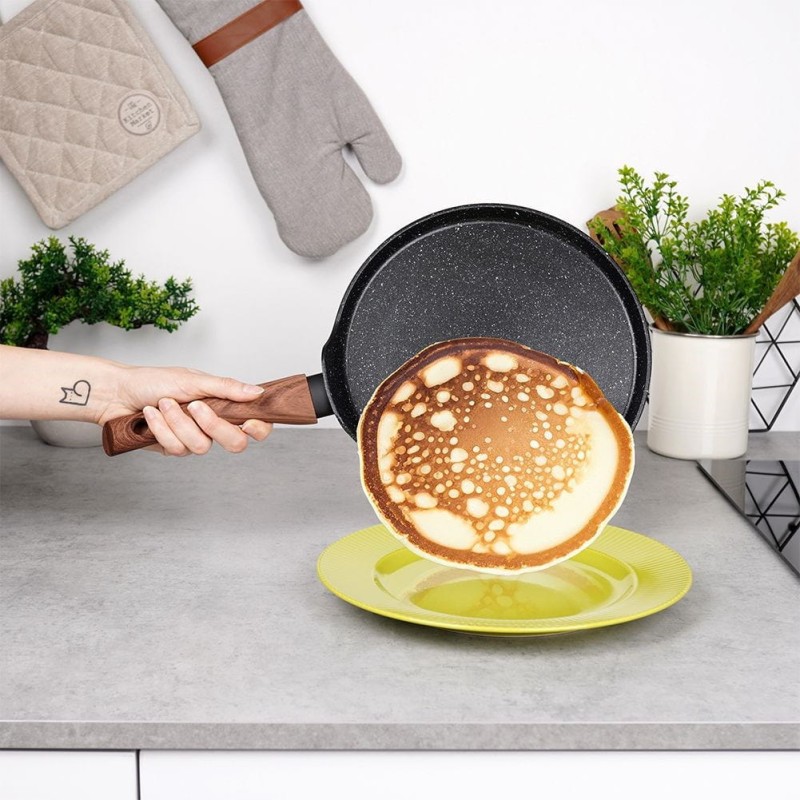 Patelnia z powłoką granitową do naleśników 26cm BLACK&WOOD