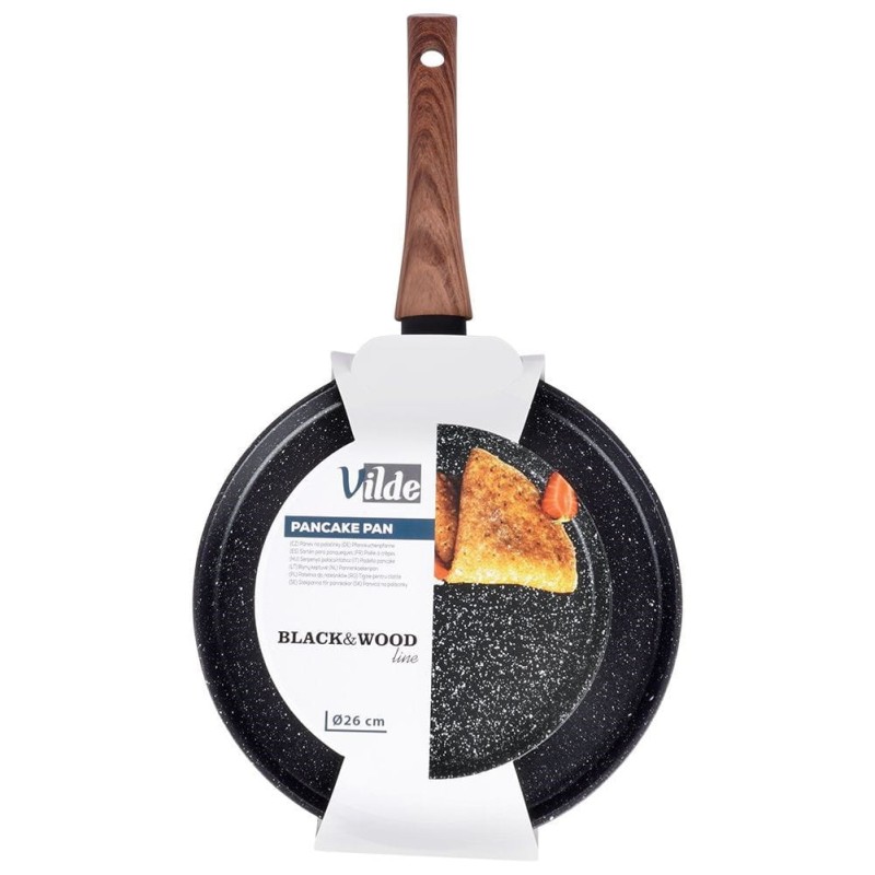 Patelnia z powłoką granitową do naleśników 26cm BLACK&WOOD