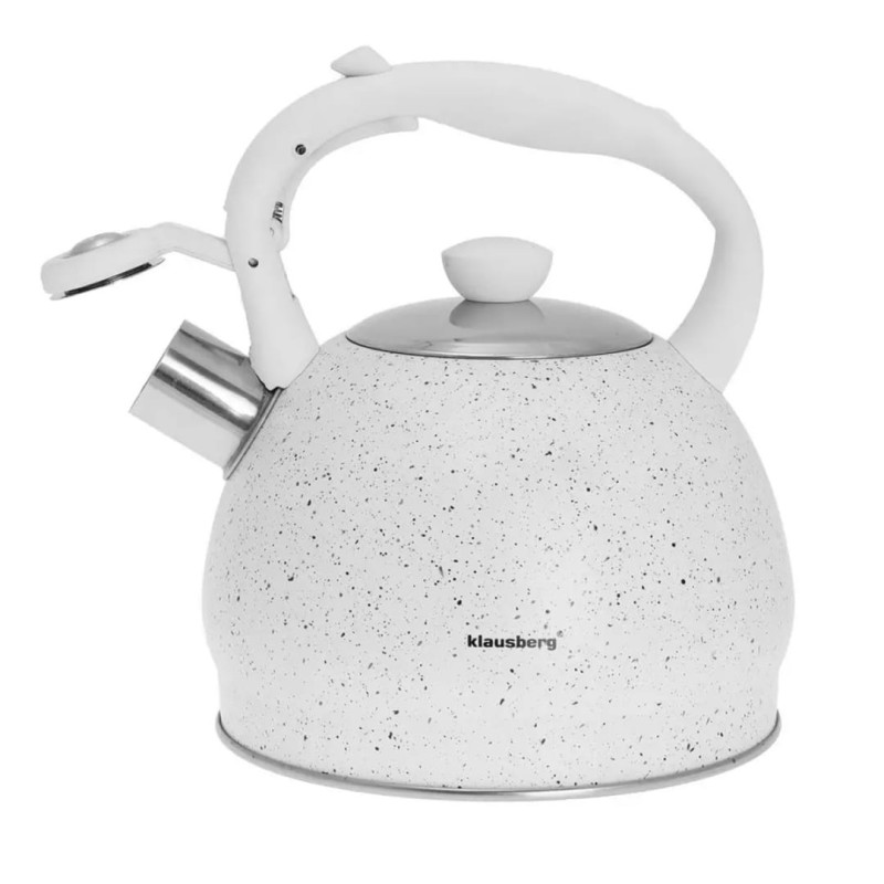 Czajnik z gwizdkiem  2L KLAUSBERG biały marmurek