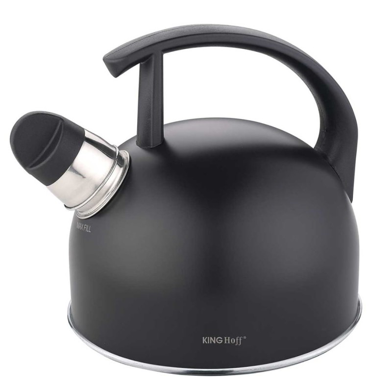 Czajnik z gwizdkiem 1,5L KINGHOFF czarny mat