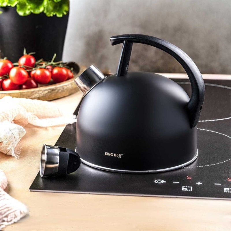 Czajnik z gwizdkiem 1,5L KINGHOFF czarny mat