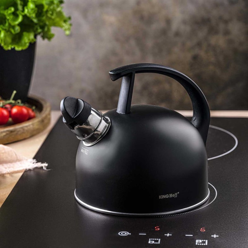 Czajnik z gwizdkiem 1,5L KINGHOFF czarny mat