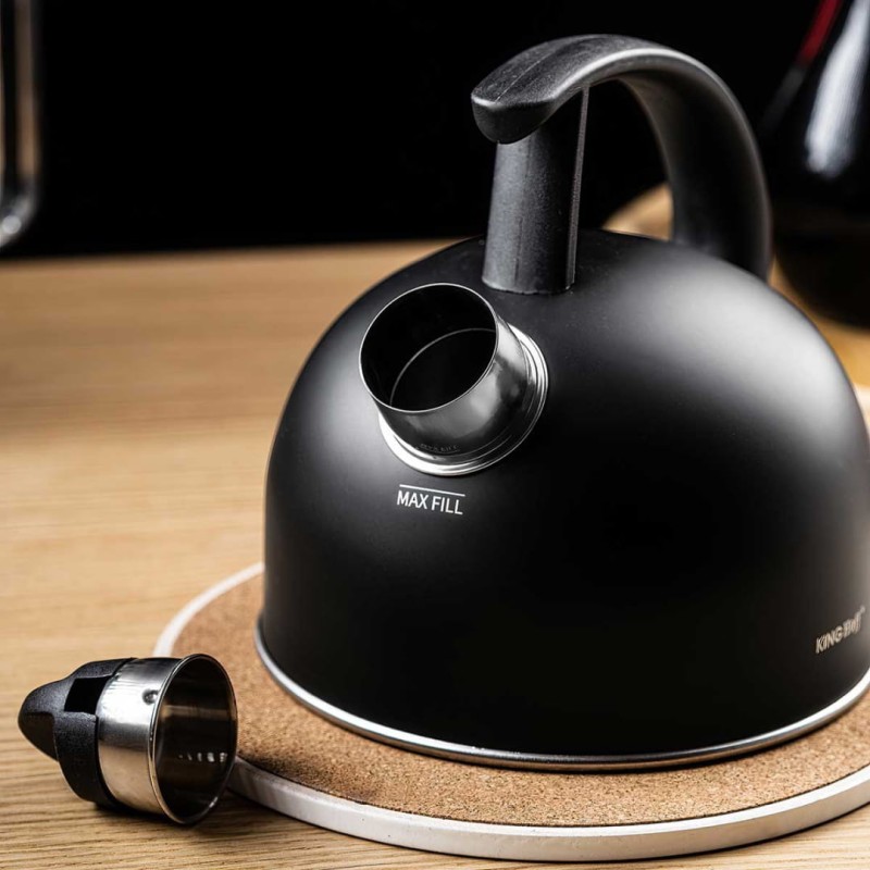 Czajnik z gwizdkiem 1,5L KINGHOFF czarny mat