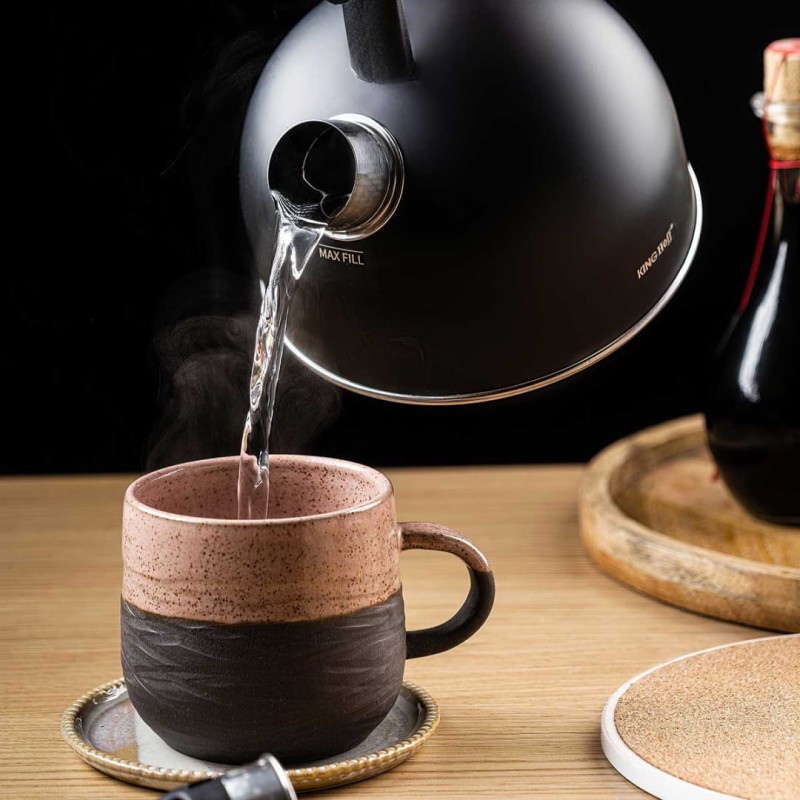 Czajnik z gwizdkiem 1,5L KINGHOFF czarny mat