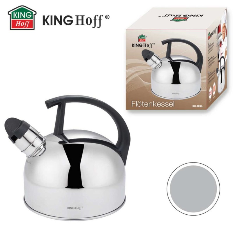 Czajnik z gwizdkiem 1,5L KINGHOFF srebrny