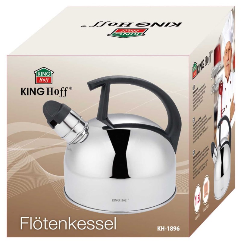 Czajnik z gwizdkiem 1,5L KINGHOFF srebrny