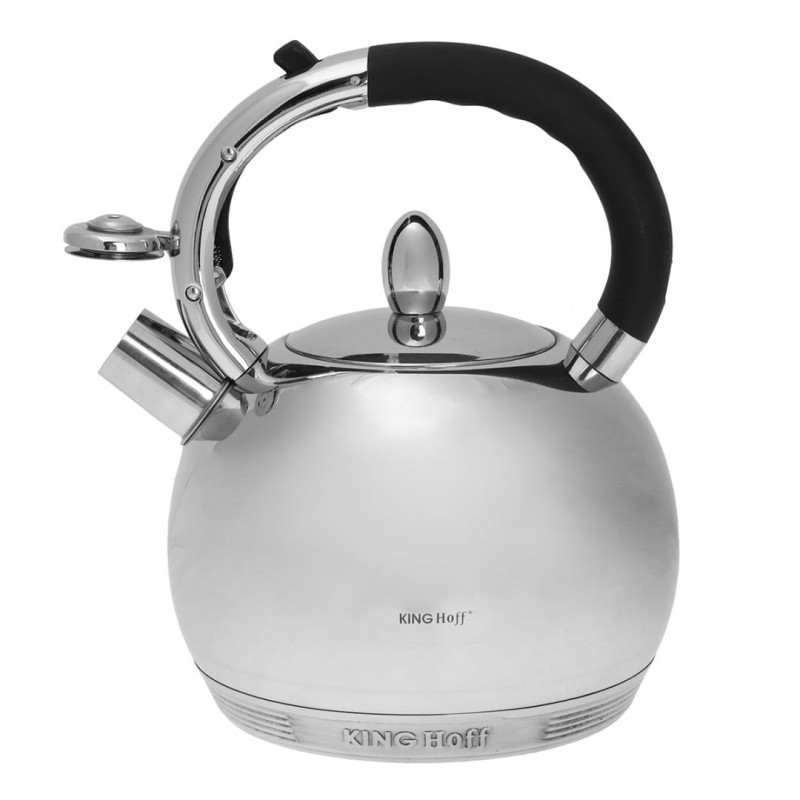 Czajnik z gwizdkiem 3L KINGHOFF srebrny połysk