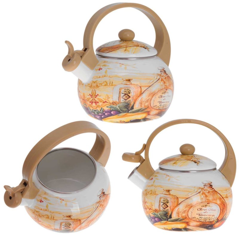 Czajnik emaliowany 2L z gwizdkiem KINGHOFF Toskania