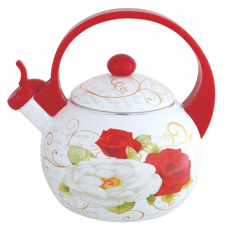 Czajnik emaliowany 2L z gwizdkiem KINGHOFF Róże