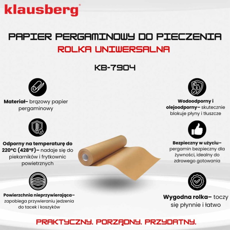 Papier pergamin do pieczenia 38cmx50m KLAUSBERG
