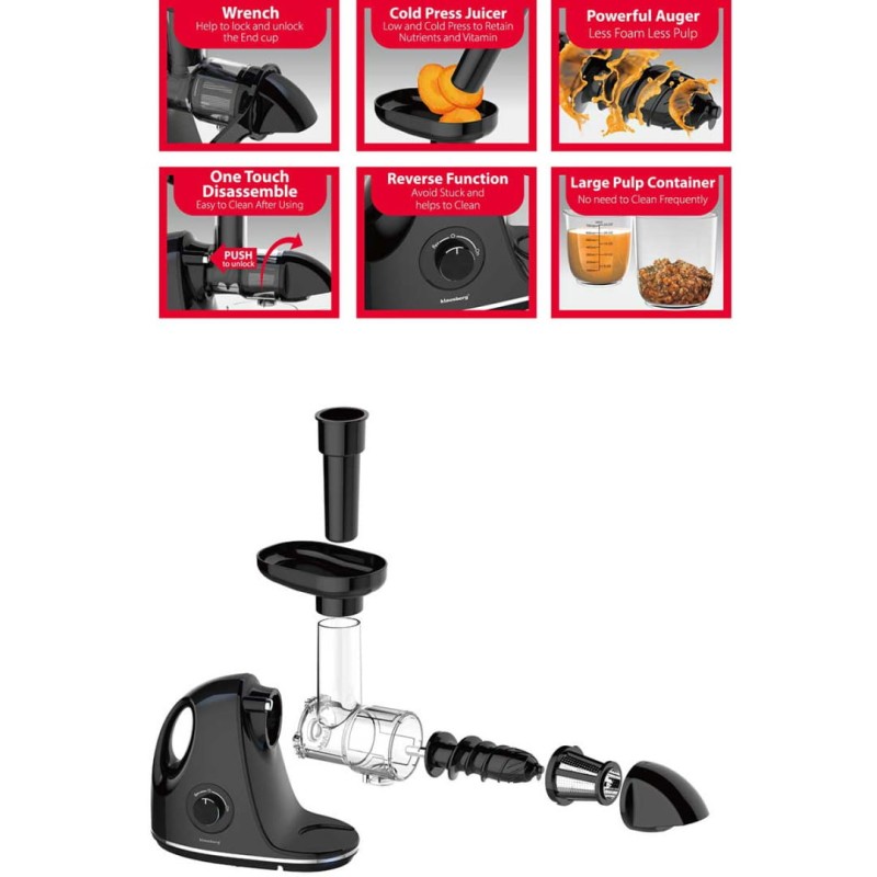 Sokowirówka wyciskarka wolnoobrotowa KLAUSBERG czarna