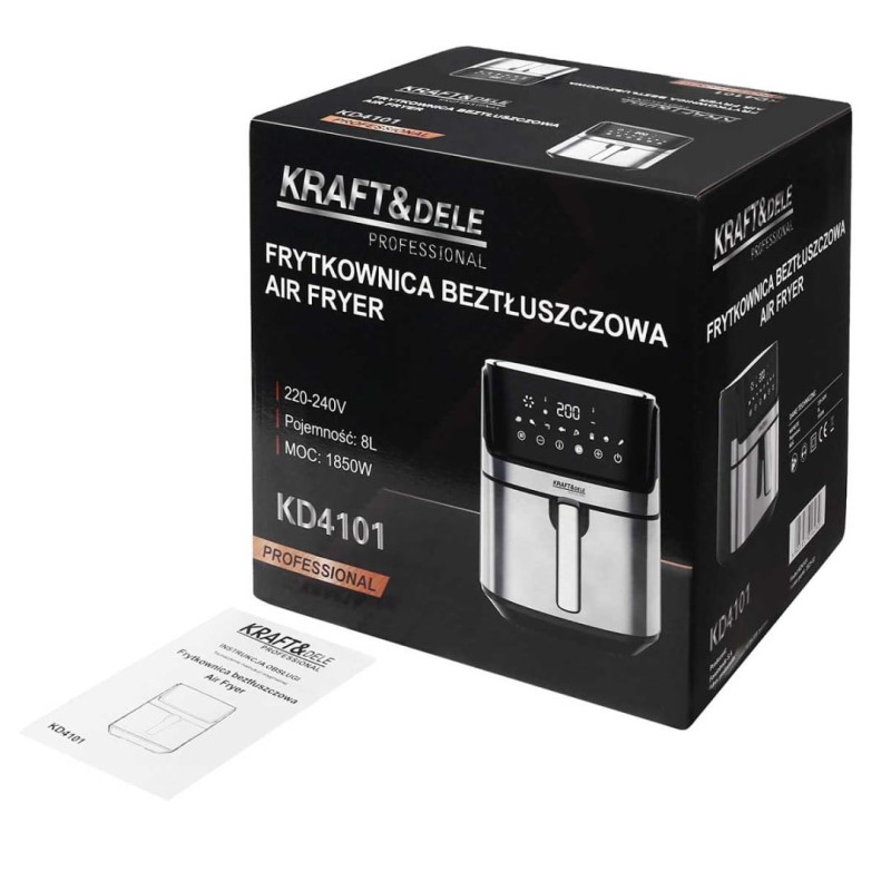 Frytownica beztłuszczowa Air Fryer 8L KRAFT&DELE 1850W