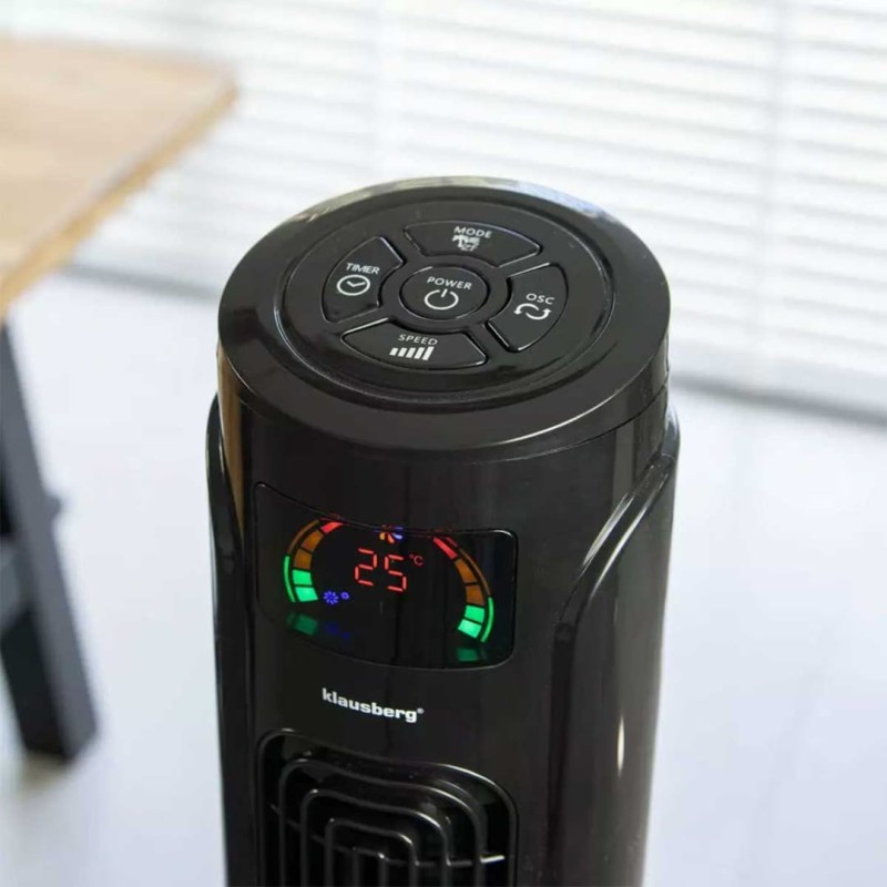 Wentylator kolumnowy podłogowy z pilotem KLAUSBERG 120cm czarny
