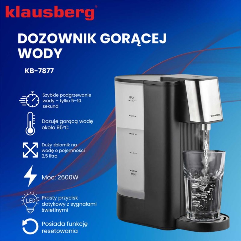 Dyspenser dozownik gorącej wody 2,5L KLAUSBERG