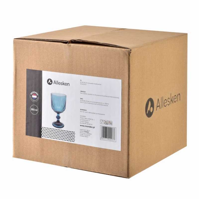 Komplet 4 kieliszków 350 ml ELISE BLUE