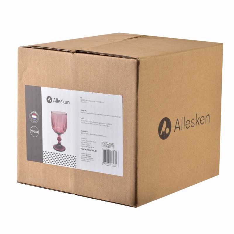 Komplet 4 kieliszków 350ml ELISE PURPLE