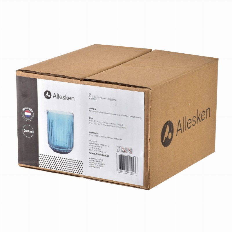 Komplet 4 szklanek 260ml ELISE BLUE