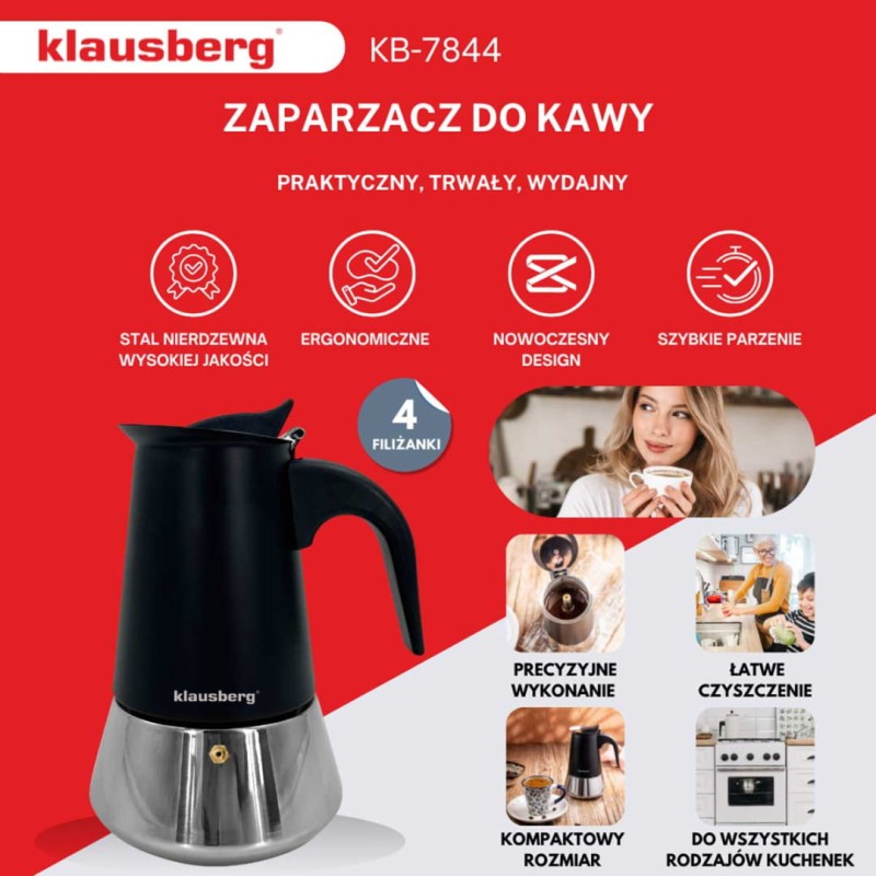 Kawiarka do kawy zaparzacz 200ml KLAUSBERG indukcja
