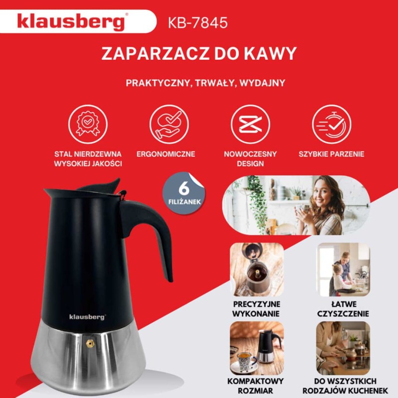 Kawiarka do kawy zaparzacz 300ml KLAUSBERG indukcja