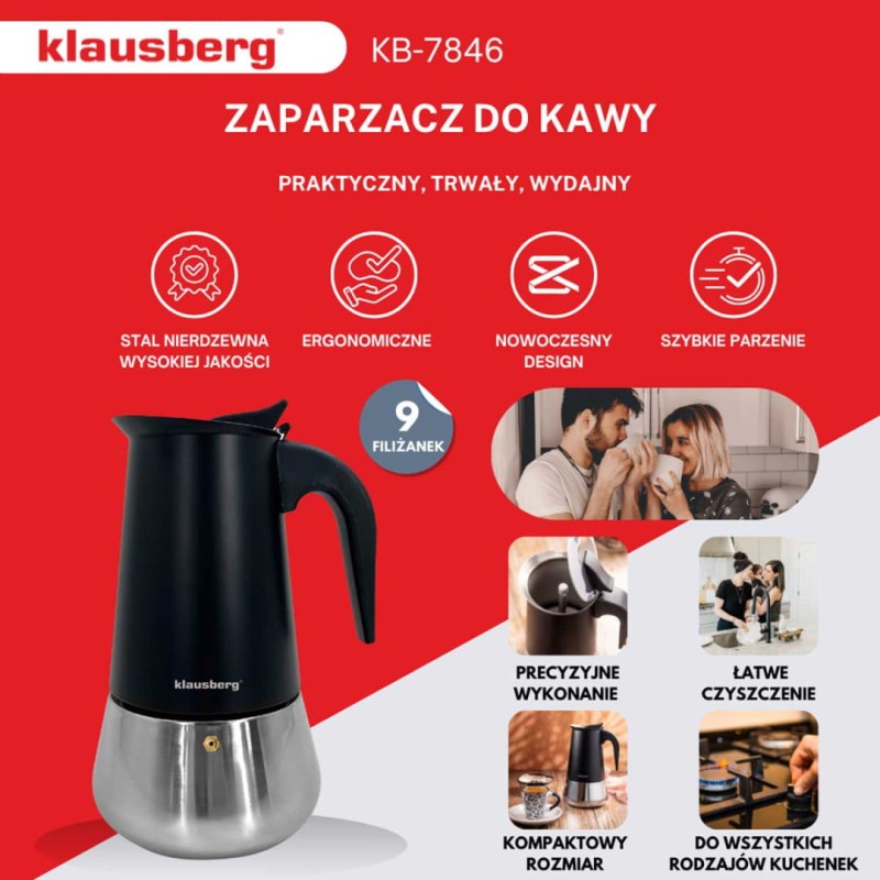 Kawiarka do kawy zaparzacz 450ml KLAUSBERG indukcja