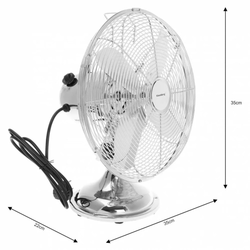Wentylator wiatrak cyrkulacyjny 30,5cm KLAUSBERG srebrny