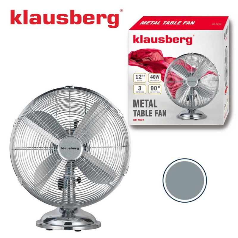 Wentylator wiatrak cyrkulacyjny 30,5cm KLAUSBERG srebrny