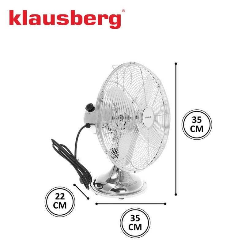 Wentylator wiatrak cyrkulacyjny 30,5cm KLAUSBERG srebrny