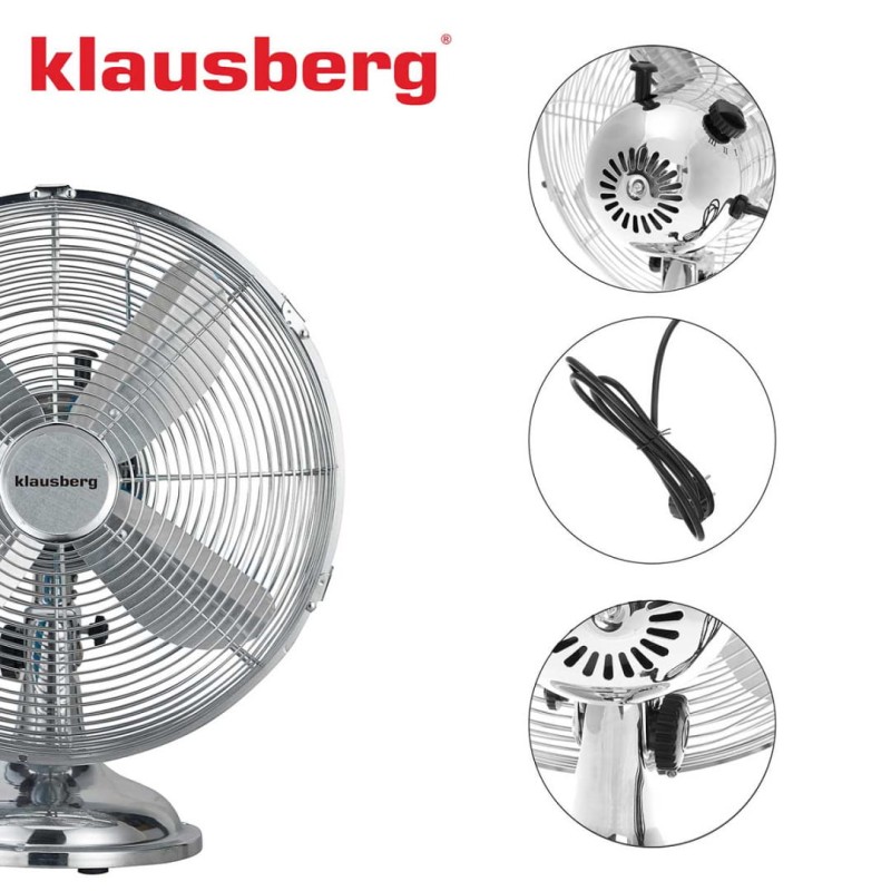 Wentylator wiatrak cyrkulacyjny 30,5cm KLAUSBERG srebrny