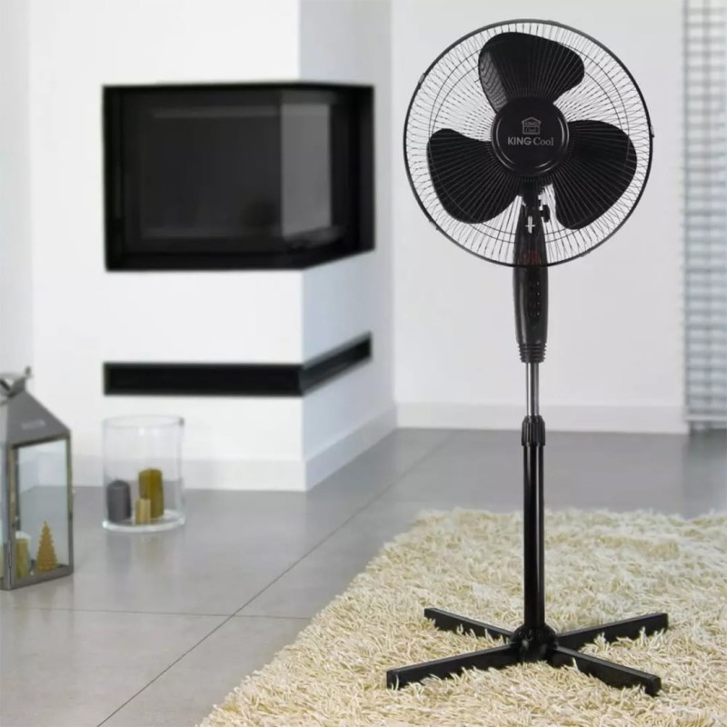 Wentylator wiatrak stojący połogowy 40cm KINGCOOL czarny