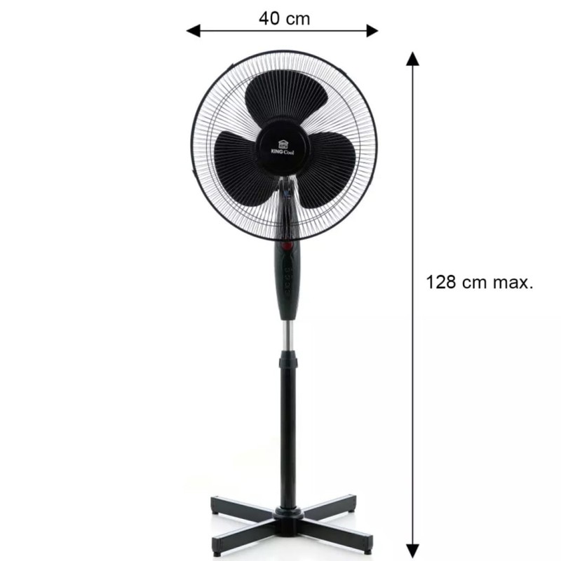 Wentylator wiatrak stojący połogowy 40cm KINGCOOL czarny