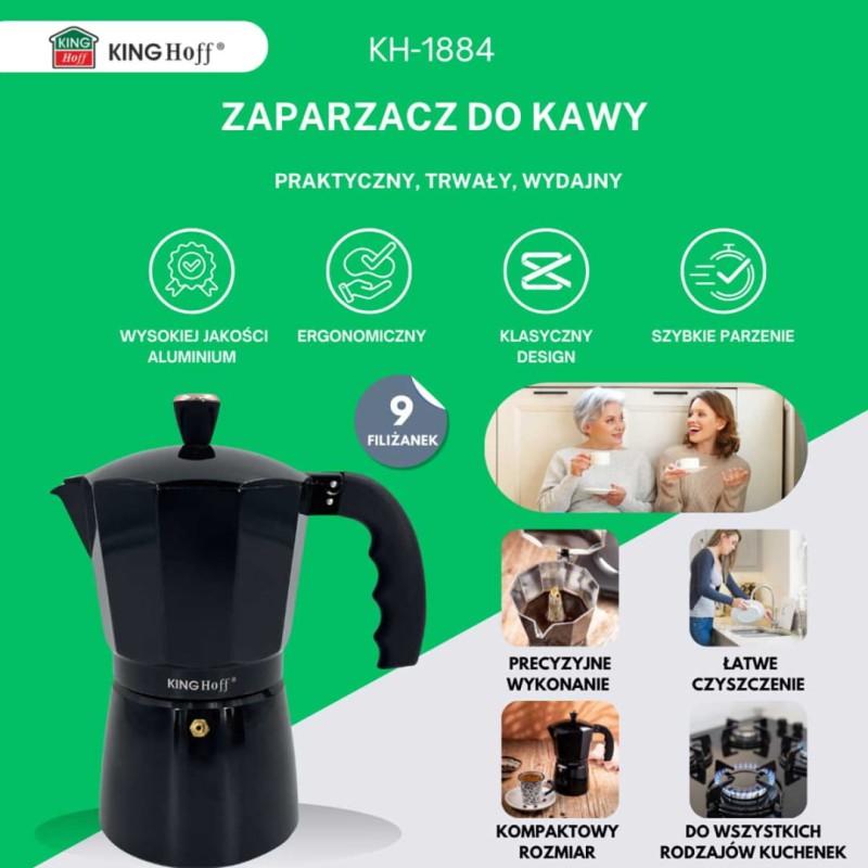 Kawiarka zaparzacz do kawy 450ml KINGHOFF indukcja