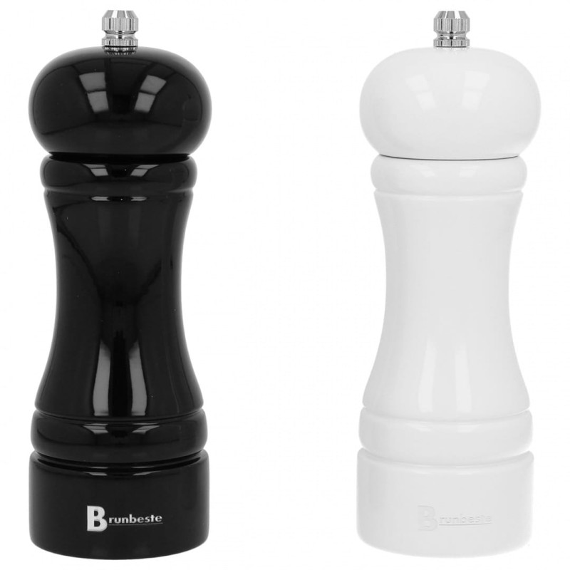 Zestaw młynków do soli i pieprzu 16cm BRUNBESTE biało-czarny