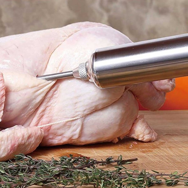 Nastrzykiwarka stalowa do nastrzykiwania peklowania mięsa 60ml  KLAUSBERG